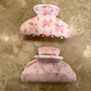 Goody x LoveShackFancy Small Claw Clips - Rosa Beaux and English Ivy- 2ct - Pink